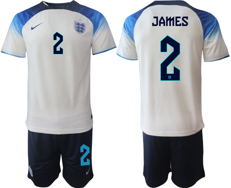 Men 2022 World Cup National Team England home white #2 Soccer Jerseys->customized soccer jersey->Custom Jersey